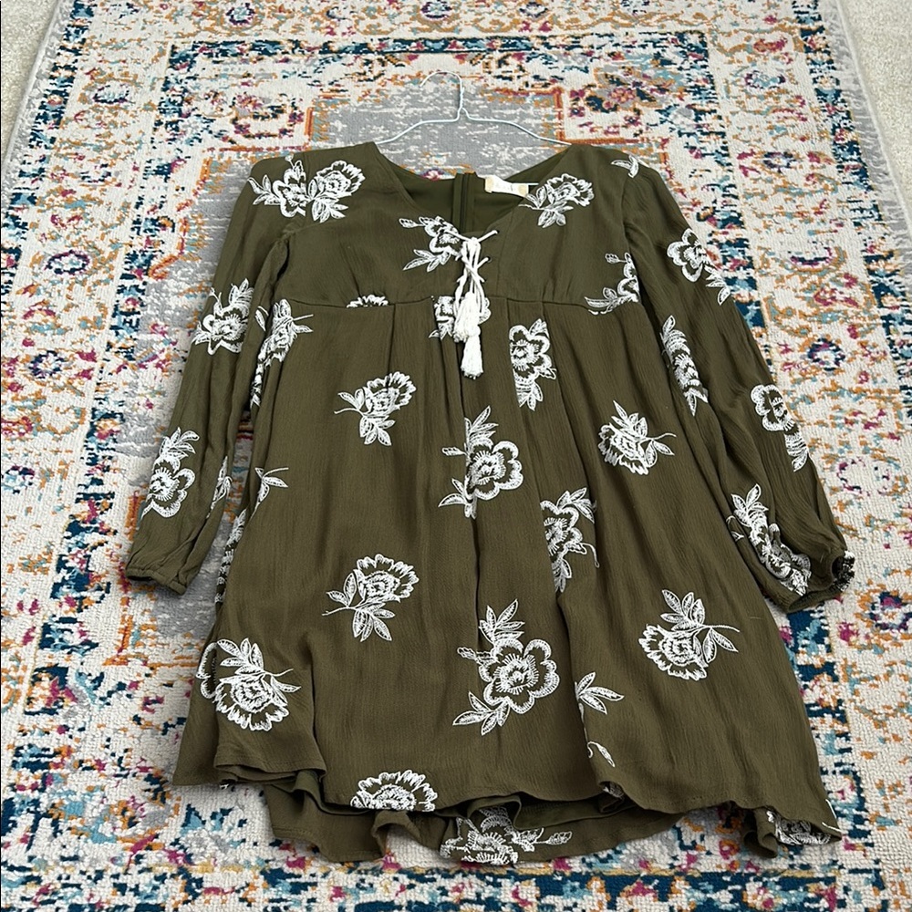 Altar’d State Floral Green Dress